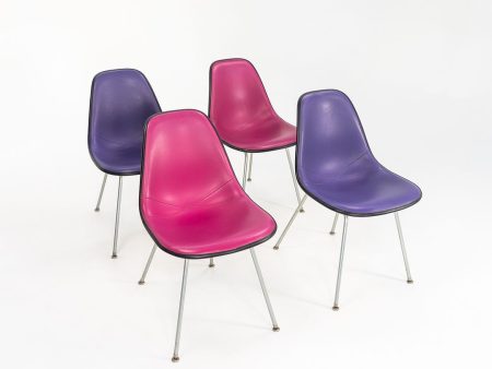 1970s Set of Four Herman Miller Eames DSX Dining Chairs with H Bases For Sale