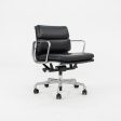 2009 Herman Miller Eames Soft Pad Management Desk Chair in Edelman Black Leather with Pneumatic Base 12+ Available Sale