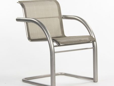 2001 Prototype Richard Schultz 2002 Collection Stainless Mesh Cantilever Dining Chair Online now