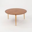 1970s Bruno Mathsson for Firma Karl Mathsson Annika Coffee Table with Round Teak Top, 37 inches Online now