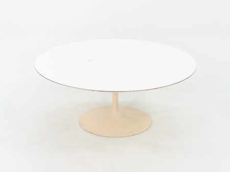 1974 Eero Saarinen for Knoll 36 inch Round Coffee Table in White Laminate Online now