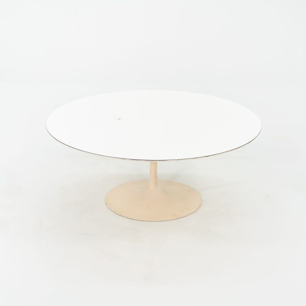 1974 Eero Saarinen for Knoll 36 inch Round Coffee Table in White Laminate Online now