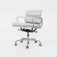 2019 Herman Miller Eames Soft Pad Management Desk Chair in Off-White Leather with Pneumatic Base EA435 2x Available Supply