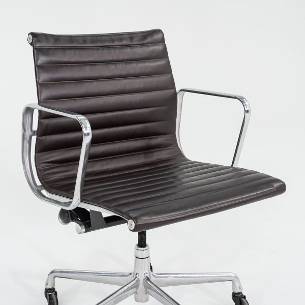 2012 Management Desk Chair, Model EA335 by Ray and Charles Eames for Herman Miller in Brown Leather 12+ Available Online Sale