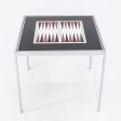 1970s Maison Jansen Backgammon Game   Dining Table in Chrome and Glass 32 in Online