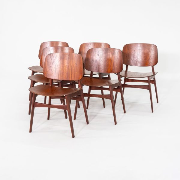 1950s Set of Six Borge Mogensen No. 155 Dining Chairs for Soborg Mobler in Teak on Sale