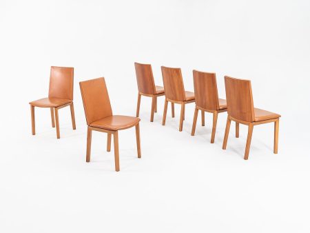 2000s Set of Six Per Hansbaek for Skovby SM51 Danish Cherry Wood and Leather Dining Chairs Hot on Sale