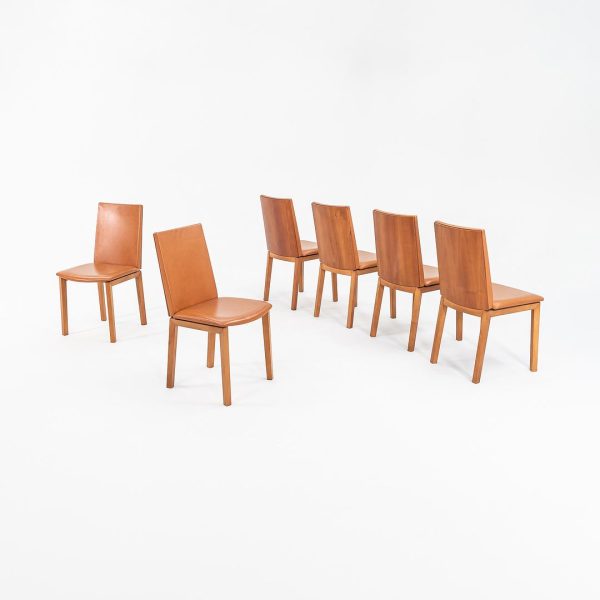 2000s Set of Six Per Hansbaek for Skovby SM51 Danish Cherry Wood and Leather Dining Chairs Hot on Sale