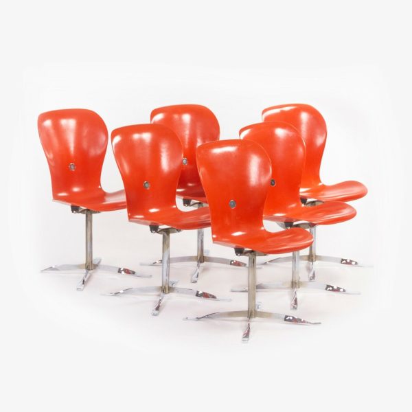 1974 Gideon Kramer Ion Chairs by American Desk Corp Fiberglass Sets of 6 8 10 12 Cheap