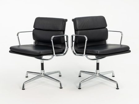 2000 Soft Pad Management Chair, EA208 by Charles and Ray Eames for Vitra in Black Leather 10x Available Discount