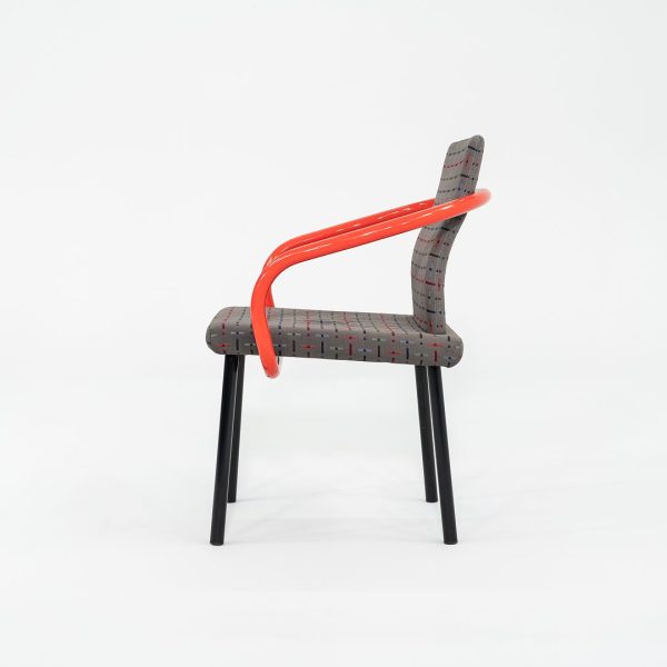 2004 Ettore Sottsass for Knoll Mandarin Dining Chair in Orange with Multi Pattern Upholstery 6x Available Fashion