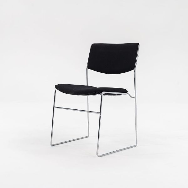 2010s Elle Stacking Chair, Model 1071dl by Giovanni Zorzon for Bononia   ICF in Black Fabric 15x Available For Sale