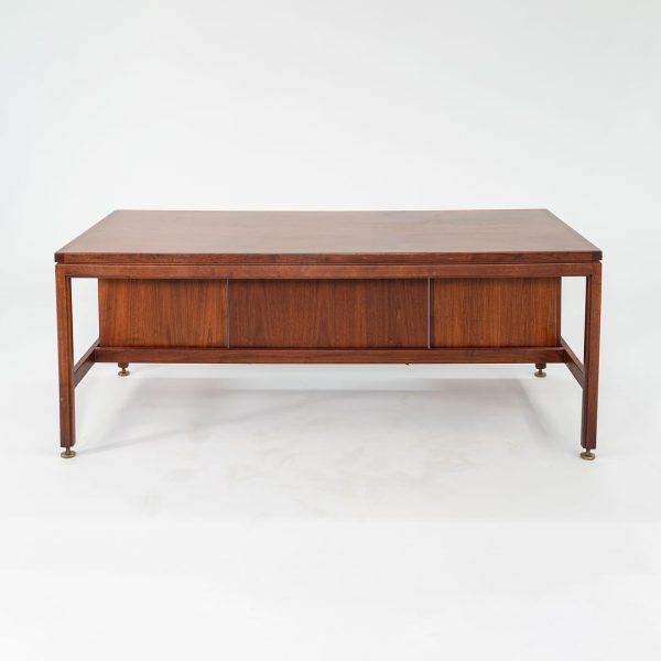 1970 Jens Risom Designs Double Pedestal Executive Desk in Walnut For Cheap