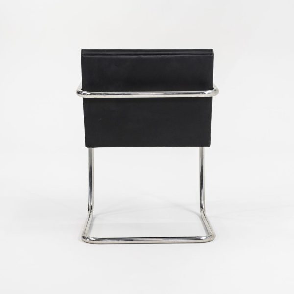 1990s Tubular Brno Armchair, Model 245A by Mies van der Rohe for Knoll Steel, Foam, Leather, Wood Online now