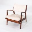 1960s Jens Risom Design U-430 Lounge Chair with Arms in Walnut and Fabric Hot on Sale