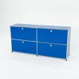 2000s USM Haller Blue 14x60x30 in E2 Credenza   Cabinet with 4-doors For Discount