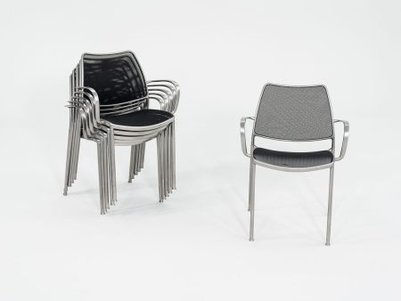 2010 Set of Six Gas Armchairs by Jesus Gasca for STUA in Aluminum and Mesh Online Sale