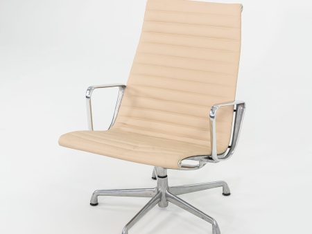 1996 Herman Miller Eames Aluminum Group Lounge Chair in Tan Leather on Sale