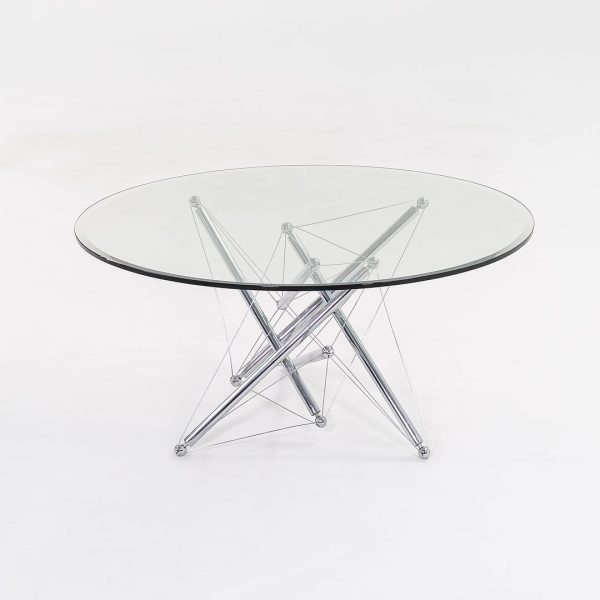 1980s Model 714 Table by Theodore Waddell for Cassina in Chromed Steel and Glass Sale