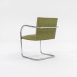 2007 Tubular Brno Armchair, Model 245A by Mies van der Rohe for Knoll in Green Fabric 4x Available Online Sale