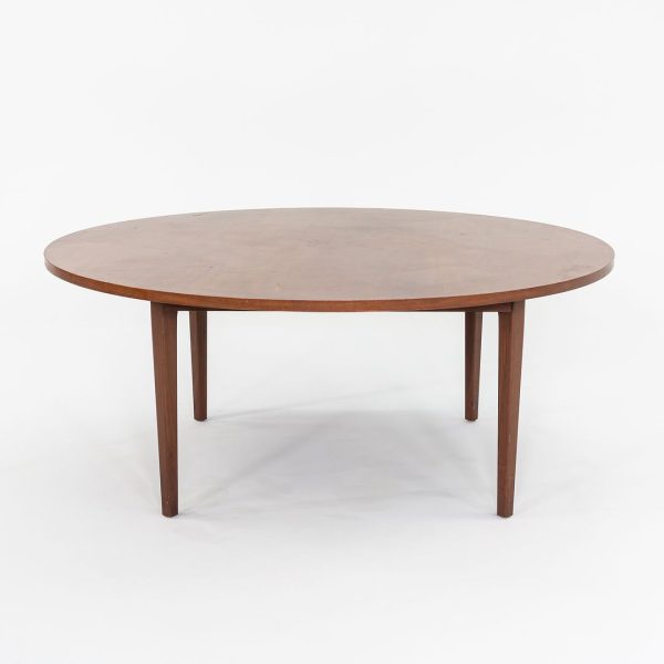 1960s Round American Modern Walnut Dining   Conference Table 72 inch Sale