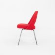 2011 Set of Four Eero Saarinen for Knoll Armless Executive Side   Dining Chairs in Red Fabric Online Sale