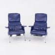 1993 Pair of Geoff Hollington for Herman Miller Lounge Chairs in Blue Leather and Aluminum Sale