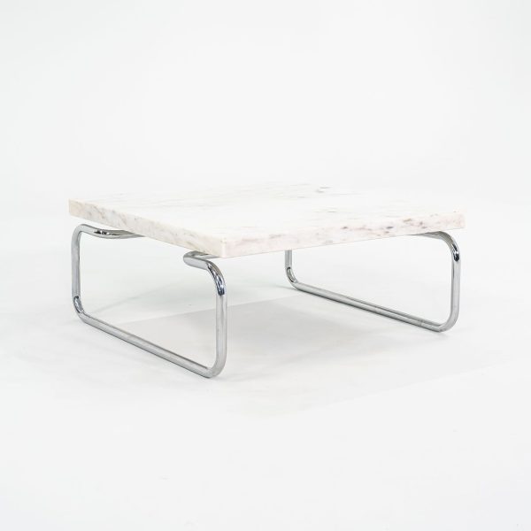 1970s Michael McCarthy for Cassina Tubular Steel Coffee Table in Marble 32 inch Online Sale