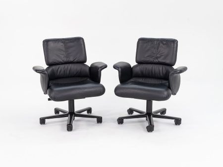 1998 Hollington Office Chair by Geoff Hollington for Herman Miller in Black Leather 2x Available on Sale