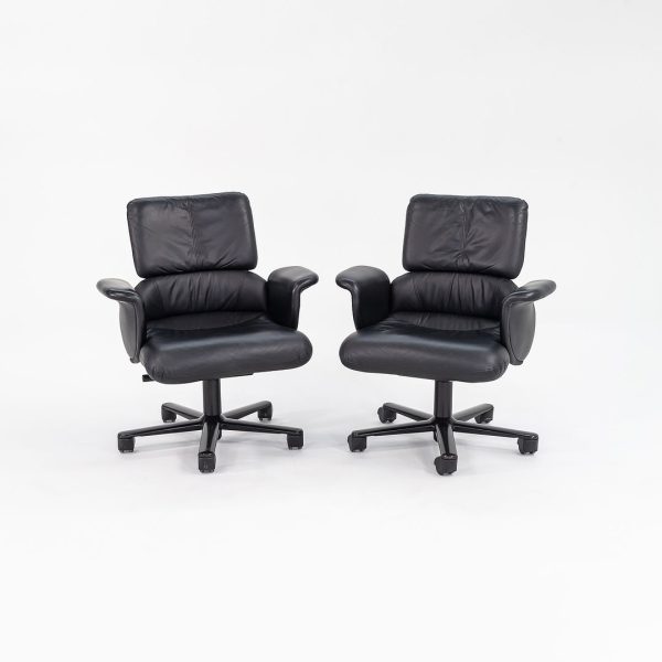 1998 Hollington Office Chair by Geoff Hollington for Herman Miller in Black Leather 2x Available on Sale