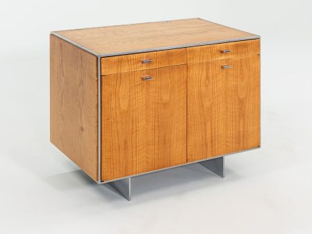 1970s Davis Allen of SOM Custom Oak and Chrome Cabinet for General Fireproofing Co. For Cheap