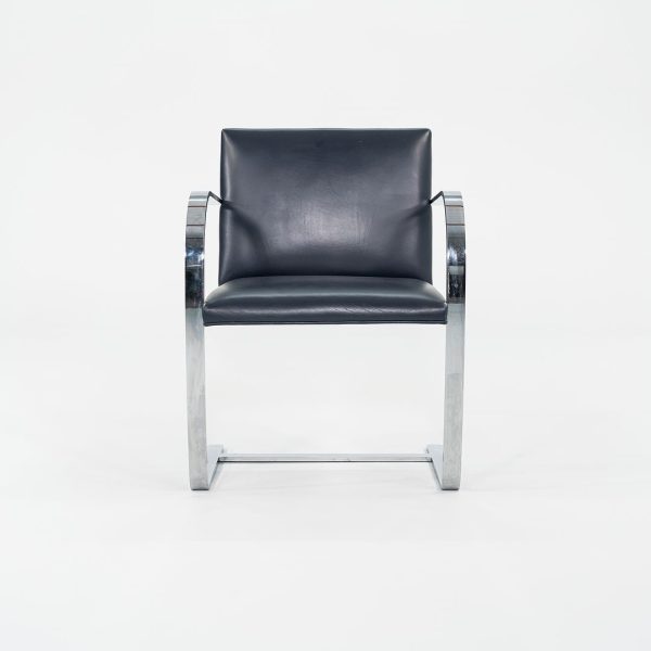 2000s Mies Van Der Rohe for Knoll Brno Chairs in Dark Blue Leather 12+ Available Online Sale