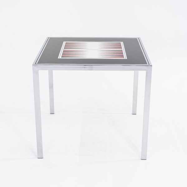 1970s Maison Jansen Backgammon Game   Dining Table in Chrome and Glass 32 in Online