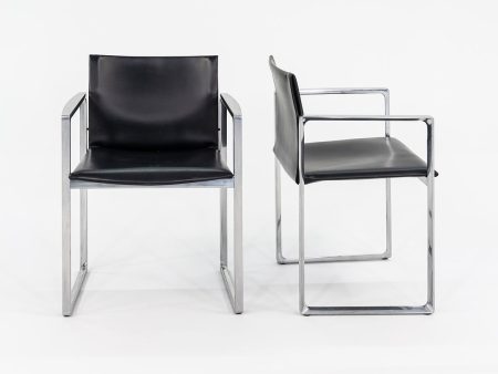 2010s 184 Eve Chair by Piero Lissoni for Cassina in Black Leather and Aluminum 12+ Available Online Hot Sale