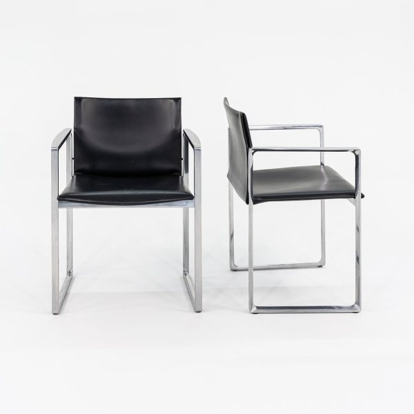 2010s 184 Eve Chair by Piero Lissoni for Cassina in Black Leather and Aluminum 12+ Available Online Hot Sale