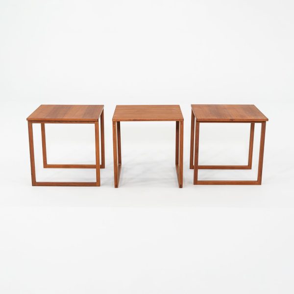 1960s Set of Three Kai Kristiansen for Vildbjerg Mobelfabrik Nesting End   Side Tables in Teak Model 33 Online now