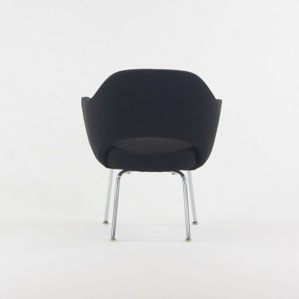 1960s Eero Saarinen Knoll International Black Fabric Executive Arm Dining Chair Supply