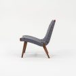 2000s Risom Lounge Chair, Model 654LC by Jens Risom for Knoll Walnut, Cotton, Vinyl, Rubber Discount