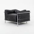 1970s Pair of Le Corbusier Jeanneret Perriand Cassina LC3 Club Lounge Chairs in Black Leather Discount