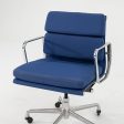 2010s Soft Pad Management Chair, EA435 by Ray and Charles Eames for Herman Miller in Blue Fabric 4x Available Sale