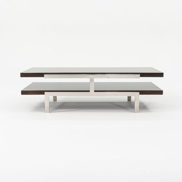 2011 Tara Coffee Table by Deirdre Jordan and Vincente Jimenez of Troscan Design for Holly Hunt in Rosewood and Polished Steel For Cheap