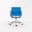 2010s Eames Aluminum Group Management Desk Chair by Ray and Charles Eames for Herman Miller in Blue Leather Online now