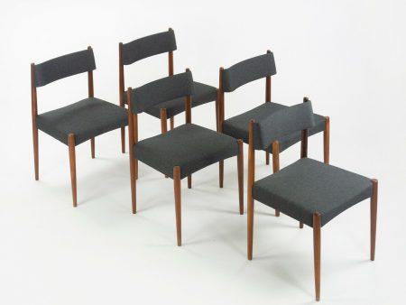 1960s Knud Faerch Bovenkamp Dining Chairs Netherlands New Upholstery Set of 5 on Sale