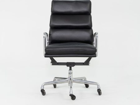 2010s Herman Miller Eames Soft Pad Executive Desk Chair in Black Leather Supply