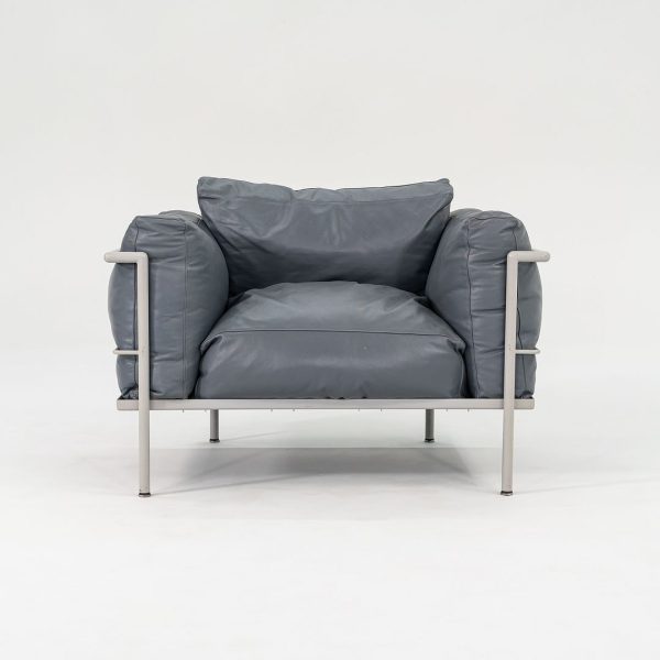 1980s In Style of A Pair of Le Corbusier Jeanneret Perriand LC3 Lounge Chairs in Blue Leather Fashion