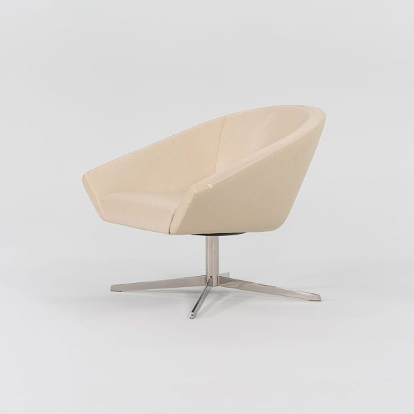 2011 Remy Lounge Chair by Jeffrey Bernett for Bernhardt Design in Steel and Creme Leather 2x Available Online Hot Sale