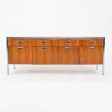 C. 1968 Myrtle Desk of High Point 900 Series Four Position Credenza in Walnut and Chrome with Laminate Top Hot on Sale