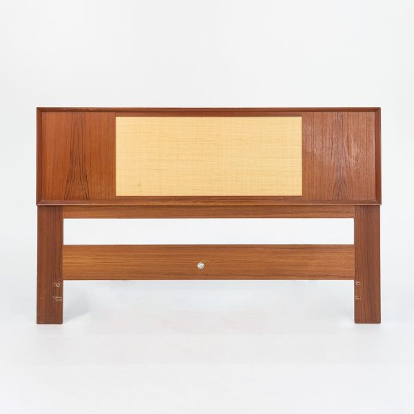 1960s Teak and Cane Reversible Full Size Headboard by Arne Wahl Iversen for Falster Mobelfabrik For Sale