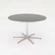 2012 Piet Hein and Arne Jacobsen for Fritz Hansen Super-Circular A825 47 inch Dining Table in Aluminum w  Black Laminate Top on Sale