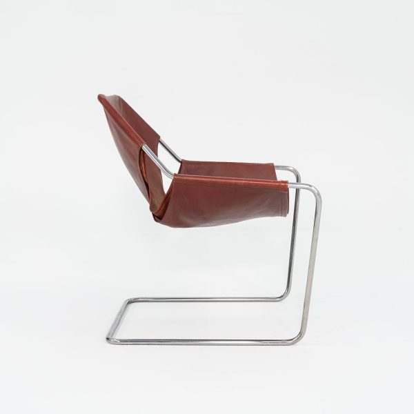 2000s Paulistano Red Brown Leather and Chrome Lounge Armchair by Paulo Mendes Da Rocha for Objekto Supply